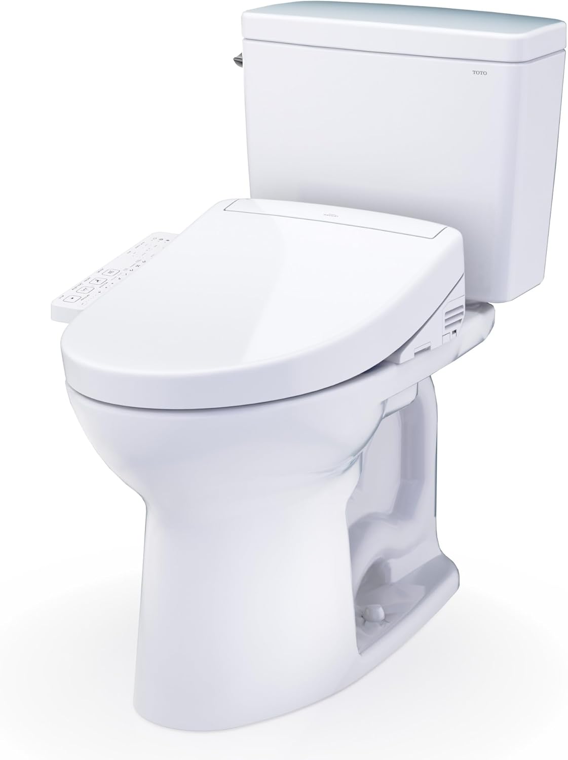 TOTO® Drake® WASHLET®+ Two-Piece Elongated 1.6 GPF Universal Height TORNADO FLUSH® Toilet with S5 Bidet Seat, 10 Inch Rough-In, Cotton White - MW7763446CSFG.10#01