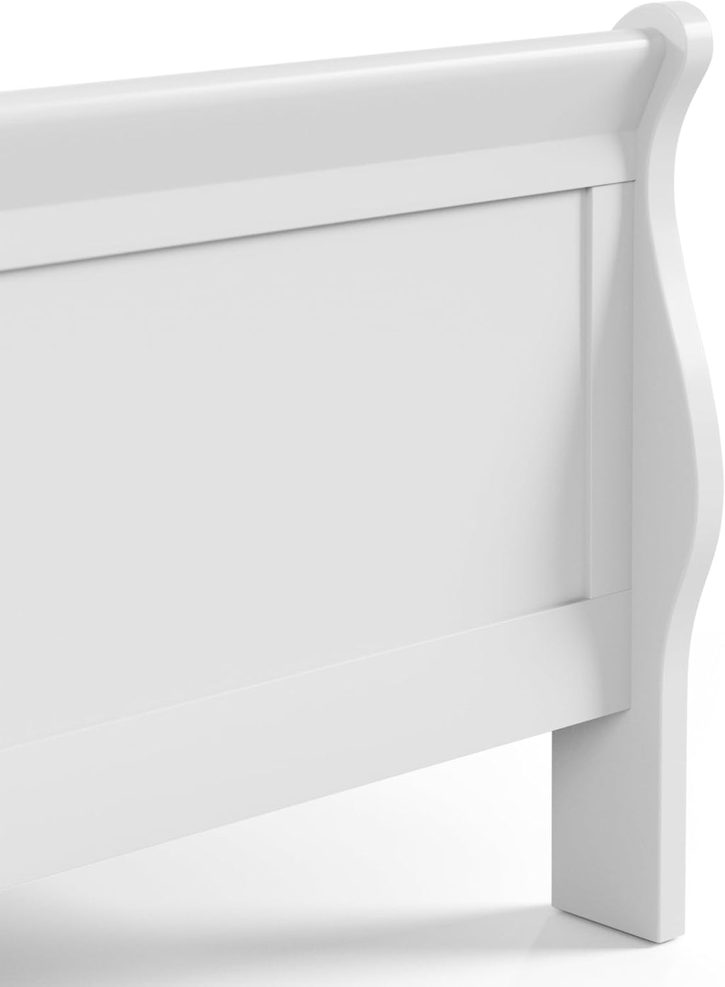 Furniture of America Arabella Traditional Wood King Bed Frame with Headboard and Footboard, Elegant Sleigh Design Bedframe for Bedroom, Guest Room, Easy Assembly, Box Spring Required, White