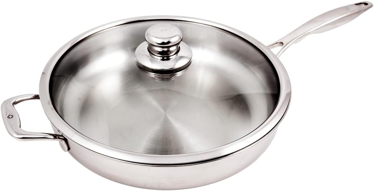 Swiss Diamond Prestige Clad XD Induction Sauté Pan with Lid, 5 Litre Capacity
