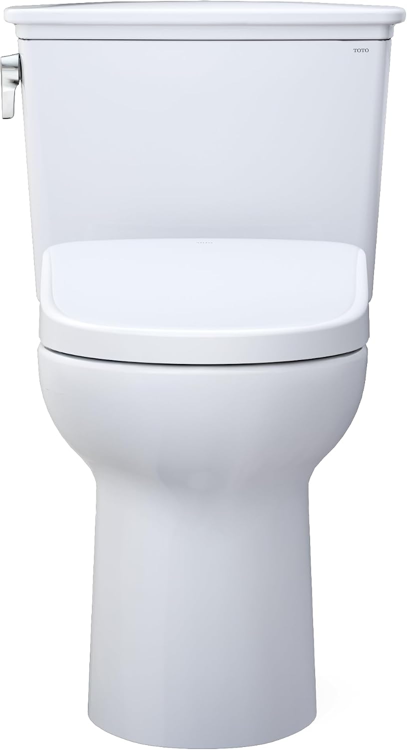 TOTO® Drake® Transitional WASHLET®+ Two-Piece Elongated 1.28 GPF TORNADO FLUSH® Toilet with S7A Contemporary Bidet Seat, Cotton White - MW7864736CEG#01