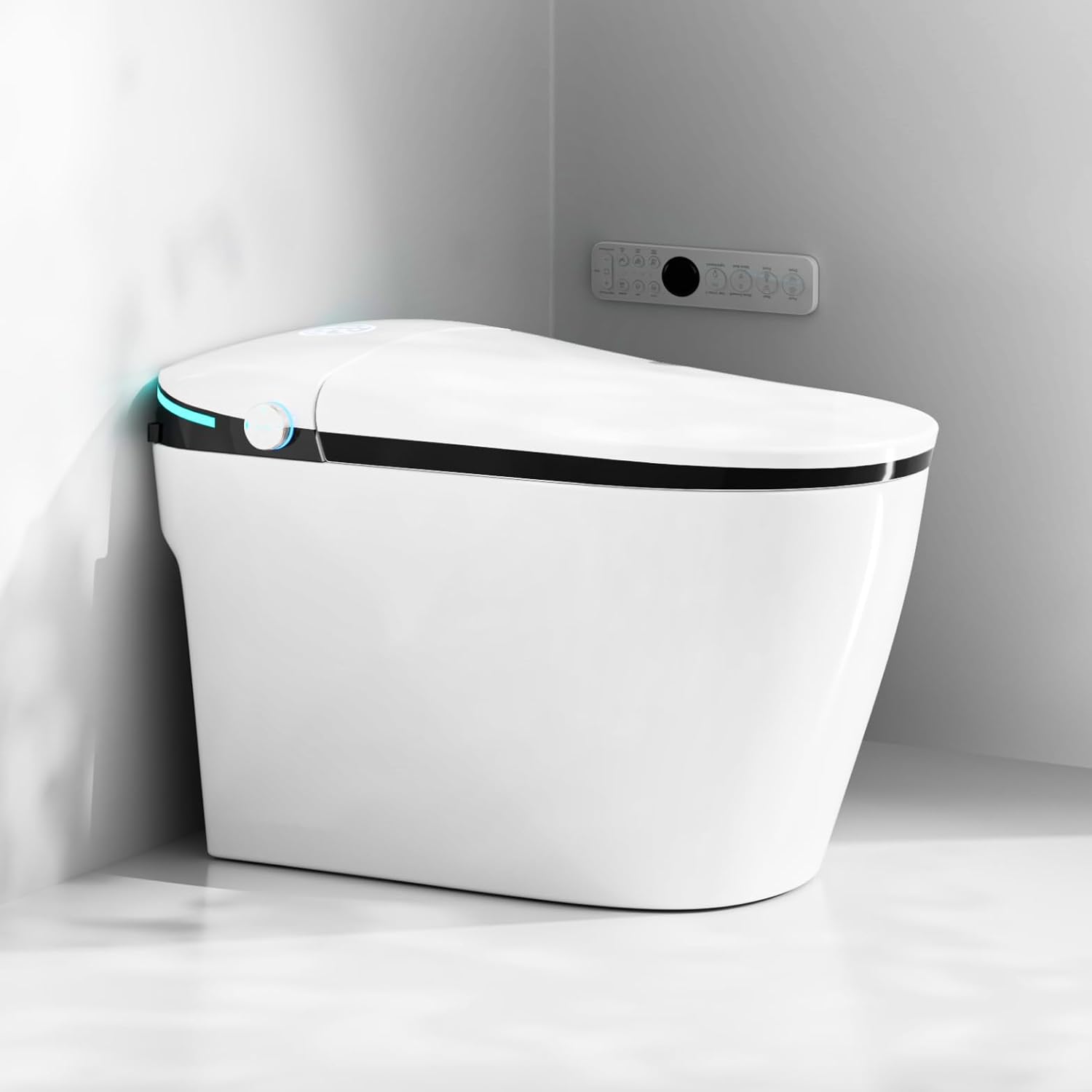 WinZo Smart Toilet with Bidet Built In, Tankless Toilets with Dryer, ADA Comfortable Height One-Piece Toilet with Heated Seat, Auto Flushing, Featuring Foot Sensor and LED Display