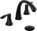 Lava Odoro Matte Black Bathroom Faucet, 8 inch Widespread Bathroom Faucet 3 Hole 2 Handle Bathroom Sink Faucet Modern Bathroom Faucet Vanity Faucet with Drain Assembly Supply Line, BF405-MB