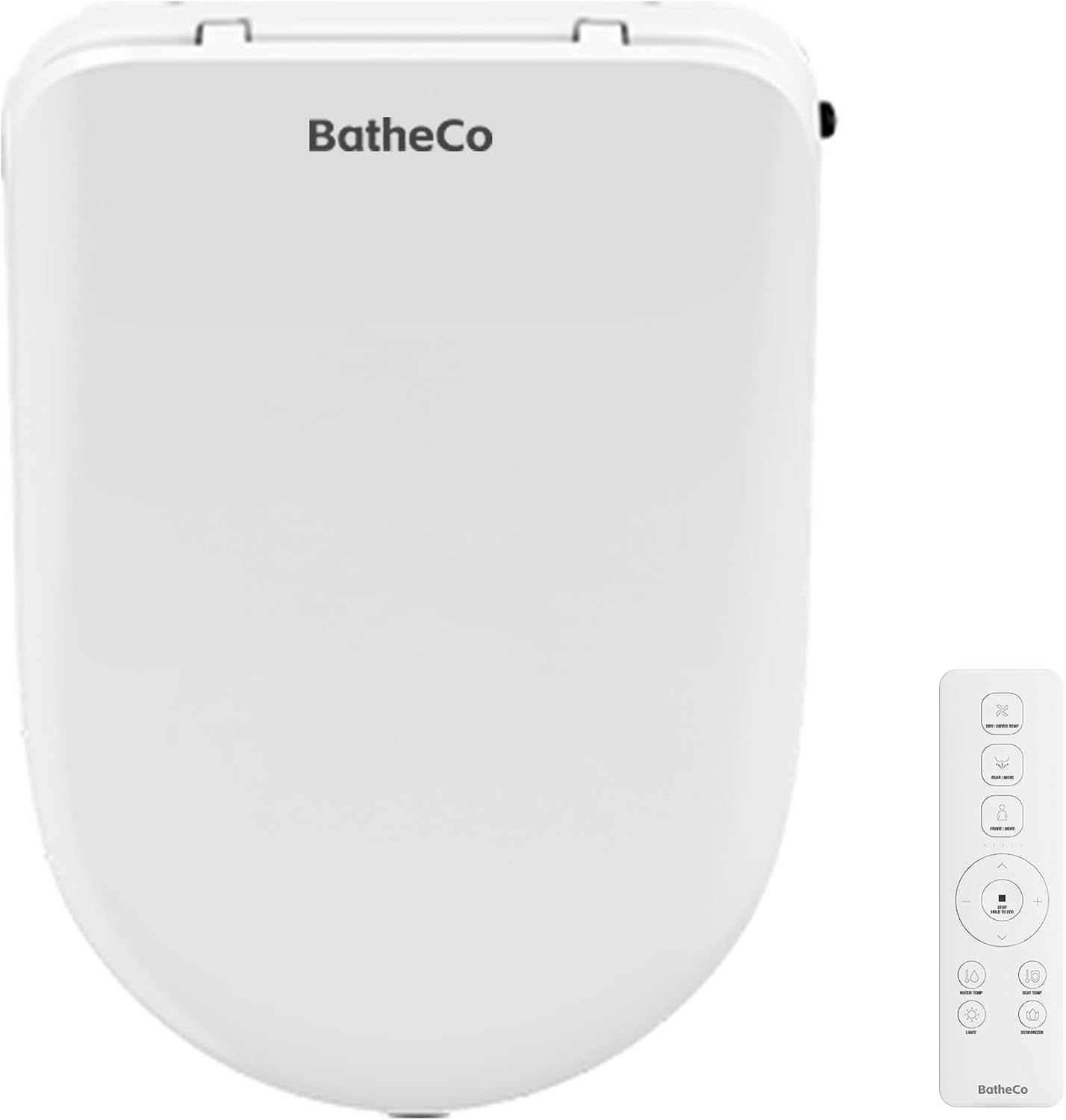 Electric Bidet Toilet Seat, Heated Bidet Seat with 6-Level Warm,Warm Water and Dryer, Front and Rear Wash, Remote Control, Self-Cleaning Nozzle, Eco Mode, Round