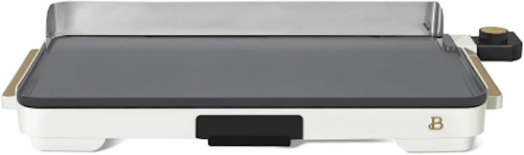Stunning XL Electric Griddle 12' x 22,' Non-stick by Drew Barrymore (White)