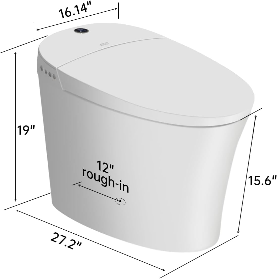 EPLO Smart Toilet,One Piece Bidet for Bathrooms,Modern Elongated Toilet with Multiple Washing,Warm Water,Dual Auto Flush,Foot Sensor Flush,Heated Seat,Electric Tankless Toilets with LED Display E16