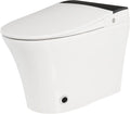 Smart Toilet with Heated Seat & Foot Sensor Flush, One Piece Tankless Toilet, Power Outage Flushing, Night Light, Soft Close Seat, 12' Rough-In, White Ceramic