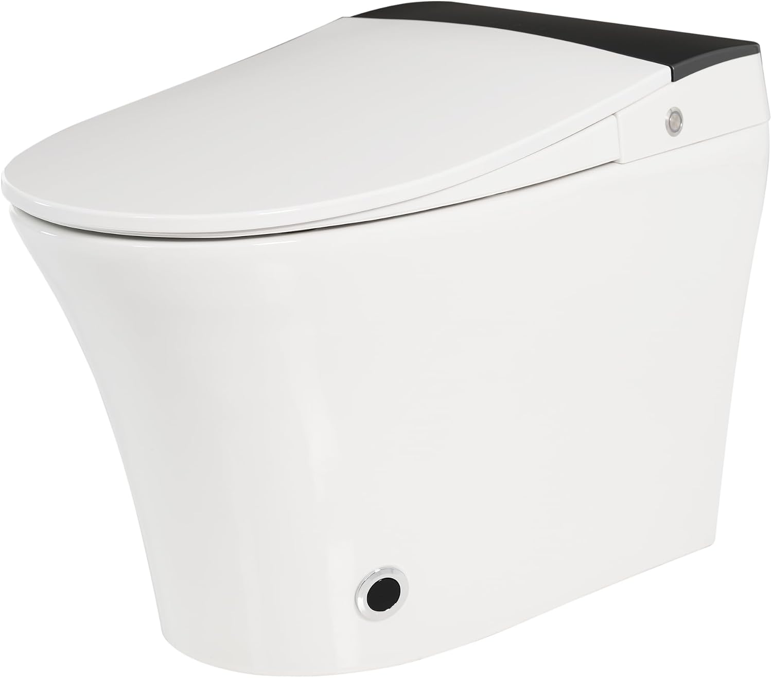 Smart Toilet with Heated Seat & Foot Sensor Flush, One Piece Tankless Toilet, Power Outage Flushing, Night Light, Soft Close Seat, 12' Rough-In, White Ceramic