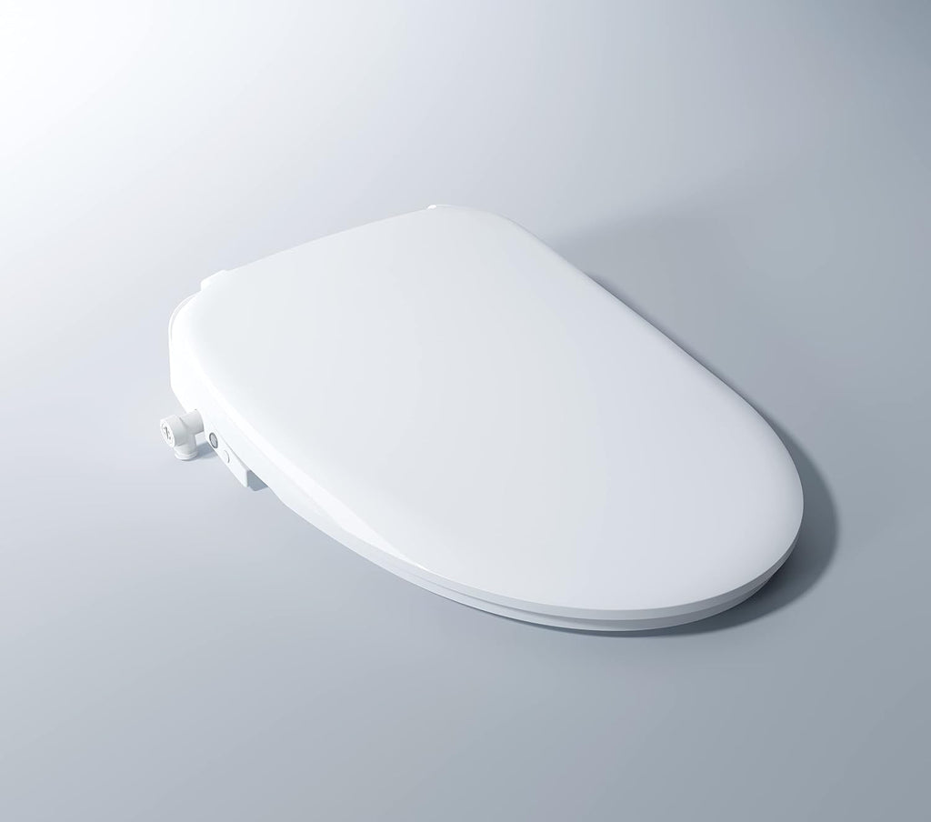 Firoe E35L Smart Toilet Bidet Seat, Elongated Slow Clsoe Heated Seat with Remote Control, Adjustable Water Tempreture, Dryer, Front & Rear Wash, Adjustable Nozzle, LED Light