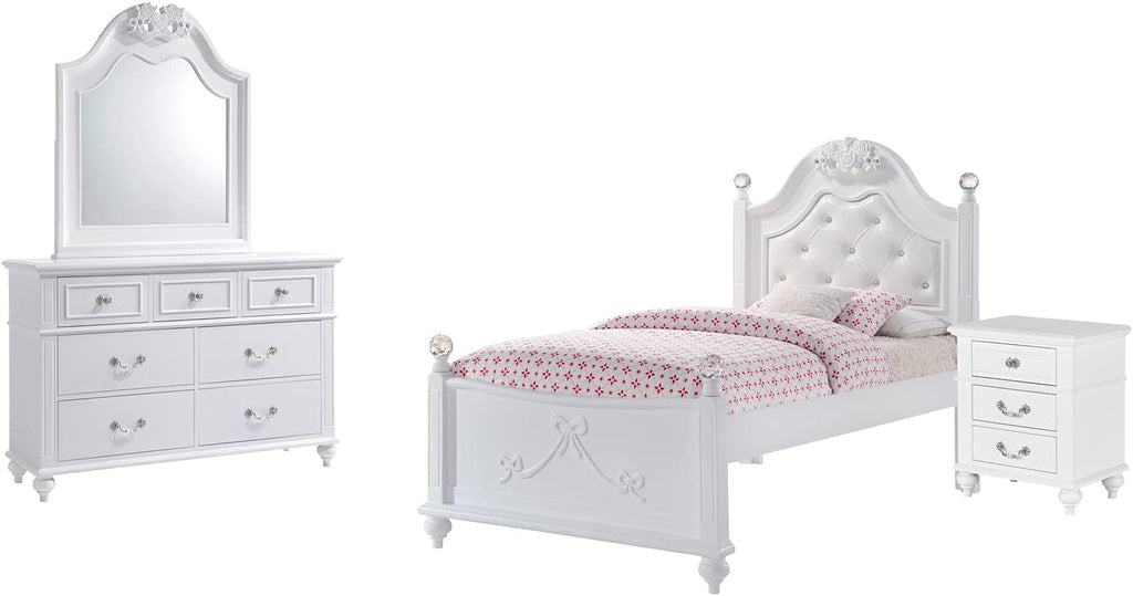 Picket House Furnishings Annie 4 Piece Twin Bedroom Set in White