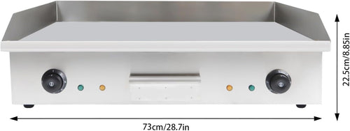 110v 3000w Commercial Electric Griddle, Double Control Electric Griddle Cooktop Electric Flat Top Grill Countertop Griddle Stainless Steel Teppanyaki Grill for Pancakes Crispy Bacon