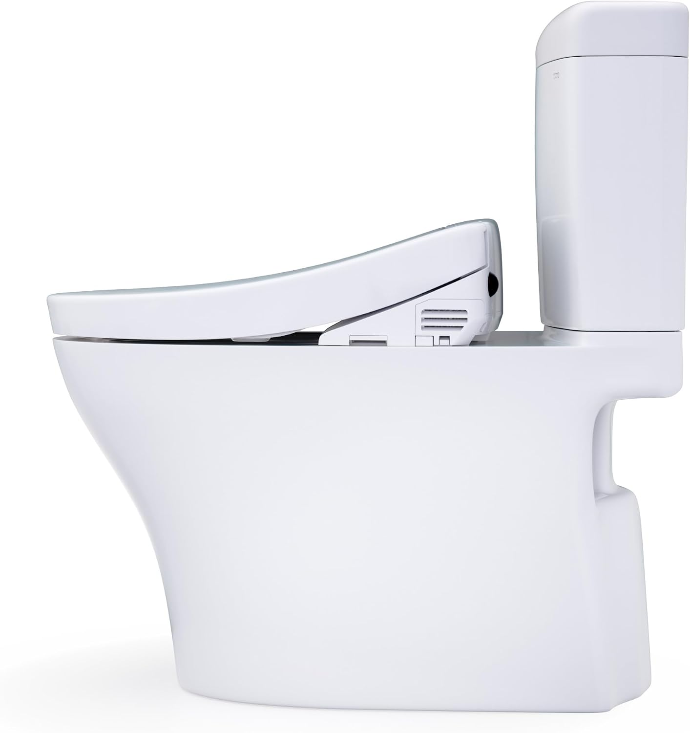 TOTO® WASHLET®+ Aquia IV® Cube Two-Piece Elongated Dual Flush 1.28 and 0.9 GPF Toilet with S5 Bidet Seat, Cotton White - MW4363446CEMFGN#01