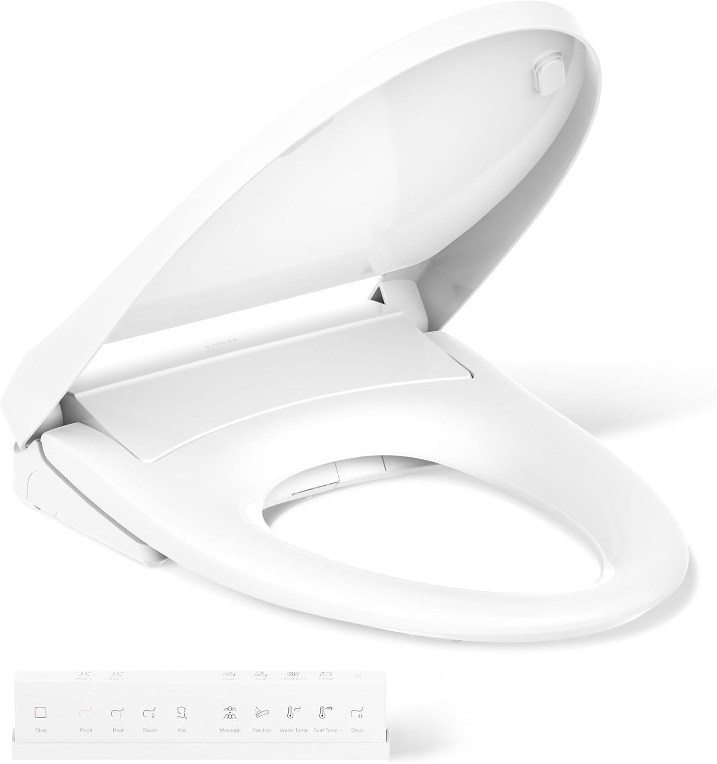 Kohler K-28821 PureWash E930 Elongated Bidet Toilet Seat with Remote Control, Quick Release, Quiet-Close Bidet Seat, Warm Water, Heated - White