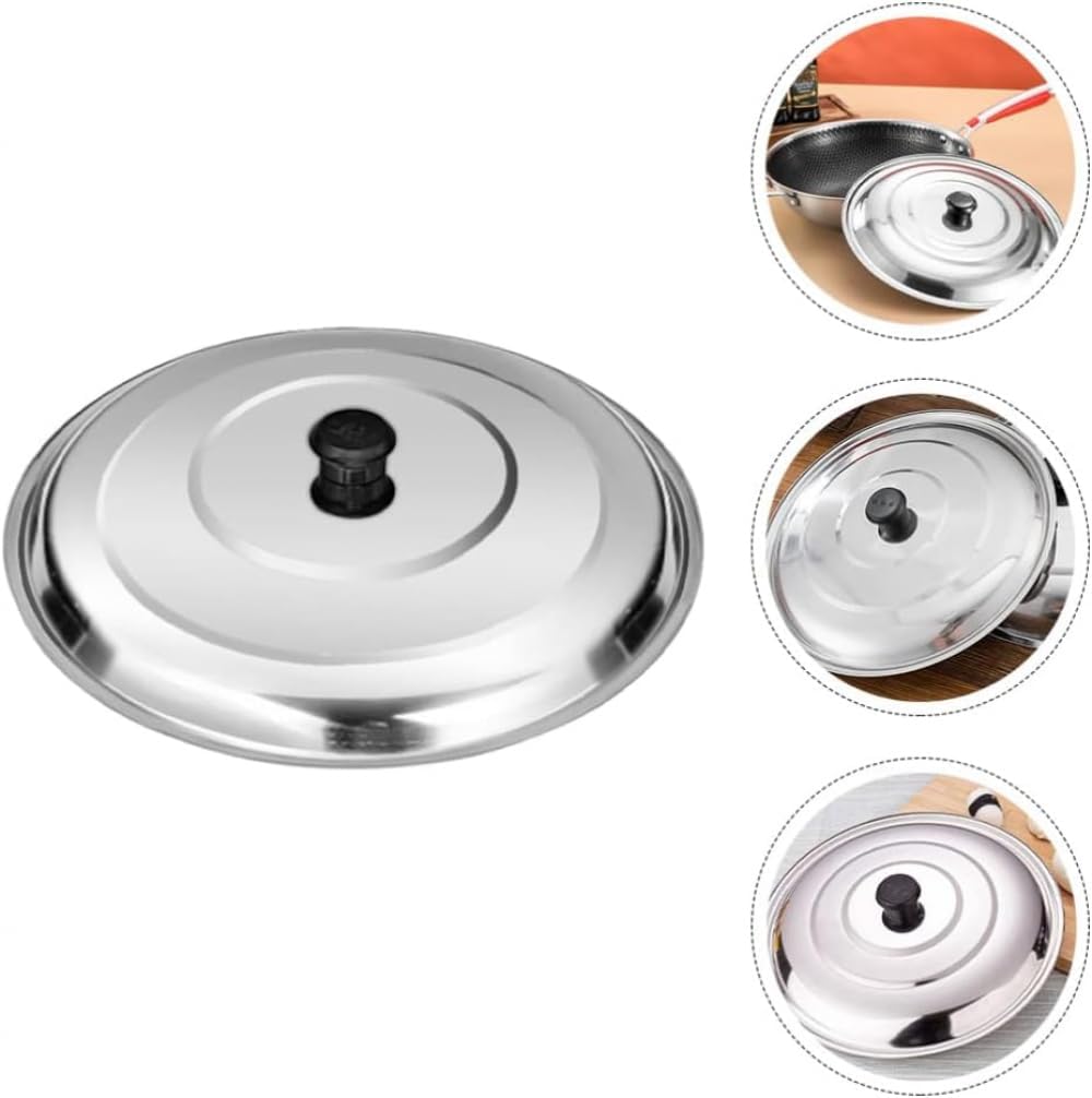Splatter Covers,Stainless Steel Pot Cover Pan Lid: Metal Food Cover, Round Basting Steaming Cover, Stainless Steel Griddle Grill Plate Tent for Flat Top Griddle Grill Indoor Outdoor-72cm