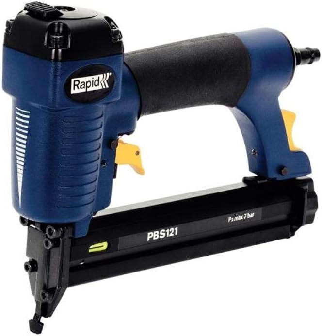 Rapid PBS121 Pneumatic Nailer/Stapler for No. 606 Staples & No. 8 Brads, With Comfort Grip, Quick Reload, Adjustable Depth-of-Drive, Includes Carry Case, 200 Staples, and 200 Brads (5000053)
