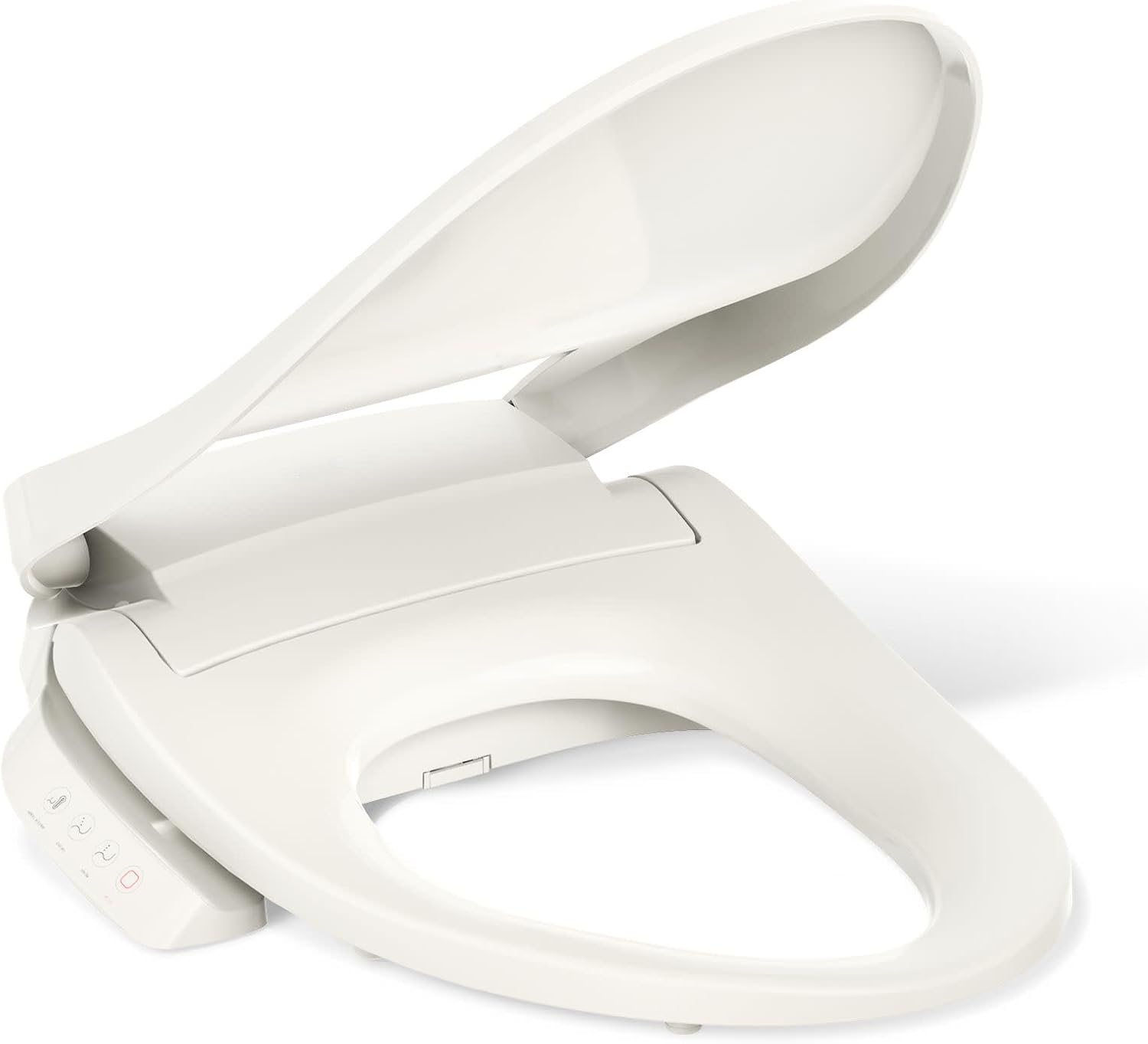 Kohler PureWash E545 Elongated Heated Bidet Toilet Seat, Warm Water, Biscuit with Side Panel, Quiet-Close Lid, Self-Cleaning Wand, Adjustable Water Pressure and Nightlight, Side Panel Controls