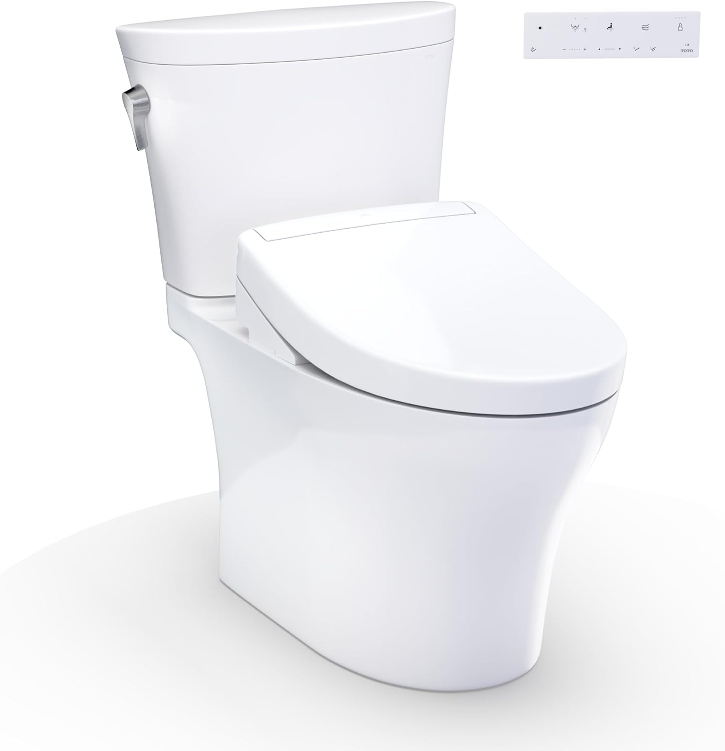 TOTO® WASHLET®+ Aquia IV® Arc Two-Piece Elongated Dual Flush 1.28 and 0.9 GPF Toilet with S5 Bidet Seat, Cotton White - MW4483446CEMFGN#01