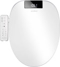 WLJBIDET Heated Bidet Toilet Seat with Dual-Position Control Mode, Side Panel & Remote Control, Self-Cleaning Nozzle, Adjustable Warm Water and Dryer, Display Screen, Night Light, Round