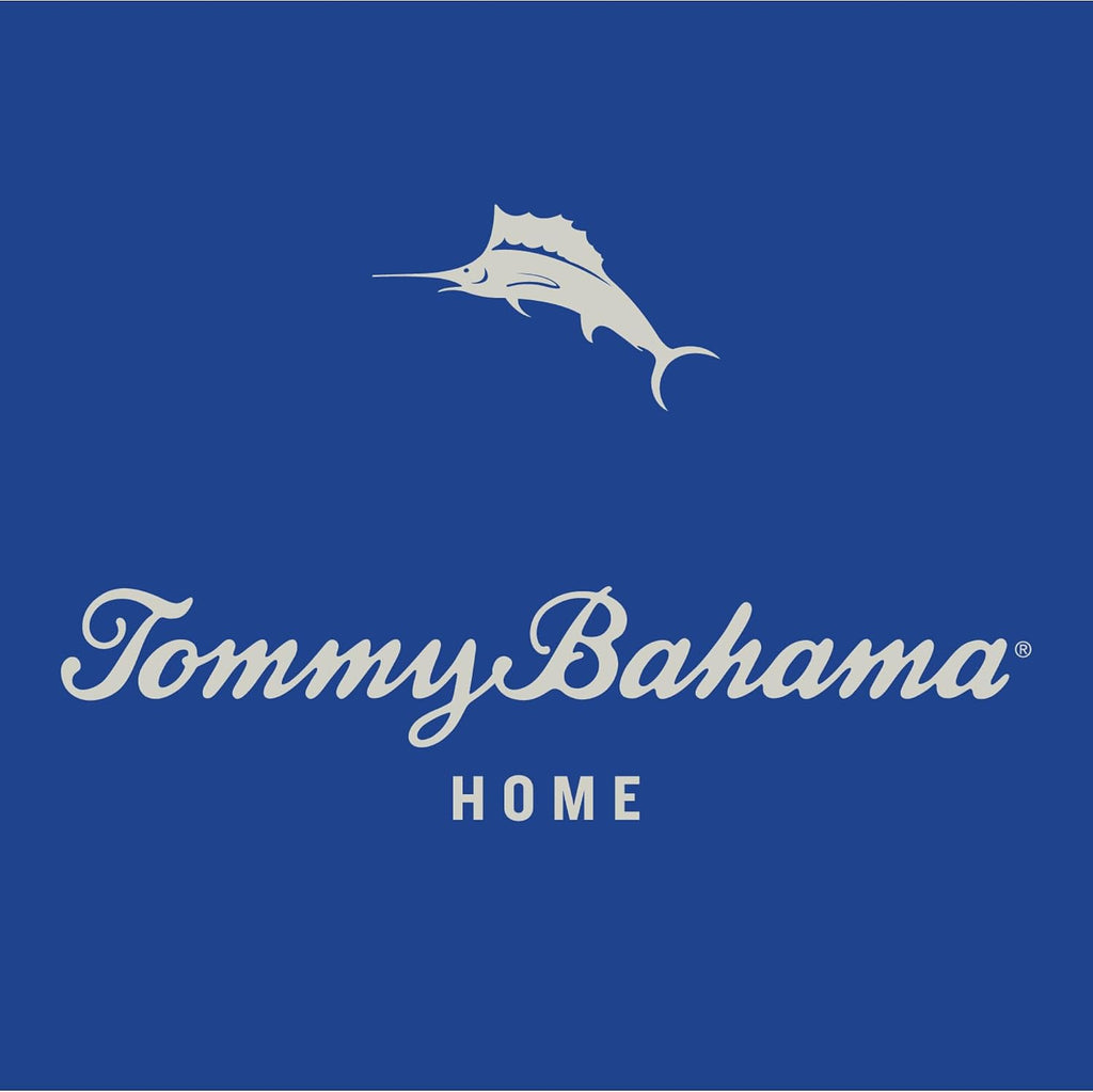 Tommy Bahama - King Quilt Set, Reversible Cotton Bedding with Matching Sham, Coastal Bedding Set with Textured Reverse (Distressed Water Leaves Blue, King)