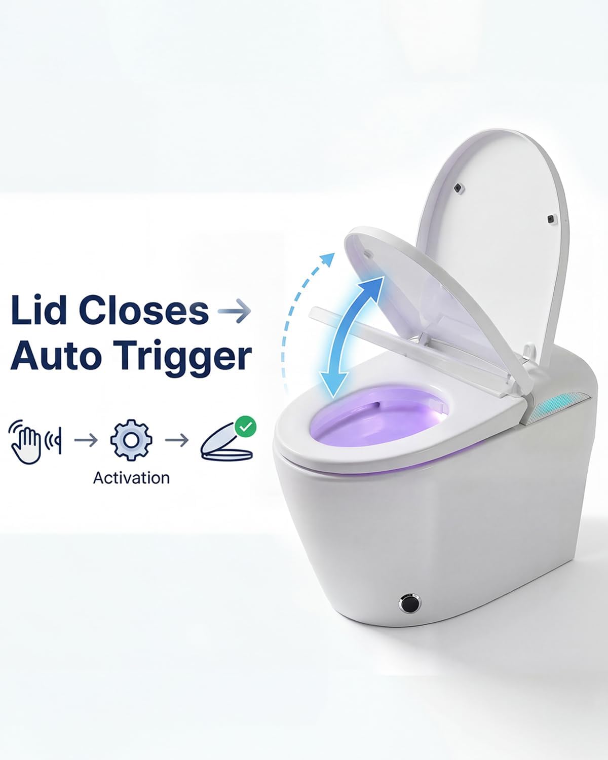 TOTTE Smart Toilet with Bidet Built-in, Automatic Lid, Heated Seat & Dryer, ADA Comfort Height Bidet Toilet, Foam Shield, Night Light, Instant Warm Water, Built-in Aroma System for Modern