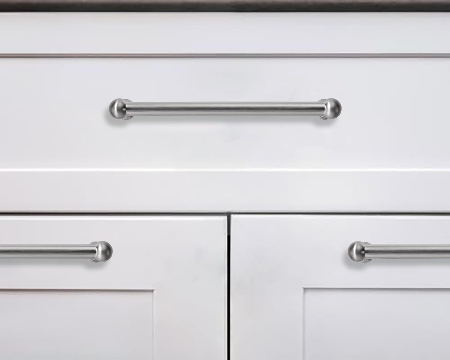 khtumeware 3 Pack Appliance Pull 18 Inch Hole Center Solid Brushed Satin Nickel Cabinet Pulls Heavy Duty Vintage Cabinet Handles for cabinets Dressers Kitchens Handles Bathroom cabinets