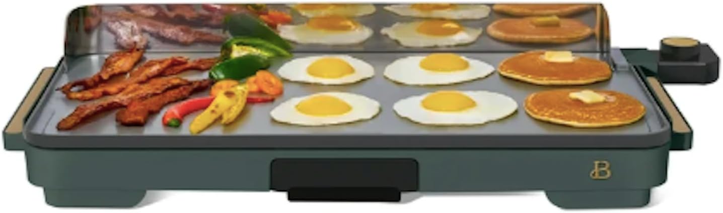 Stunning XL Electric Griddle 12' x 22,' Non-stick (Thyme Green)