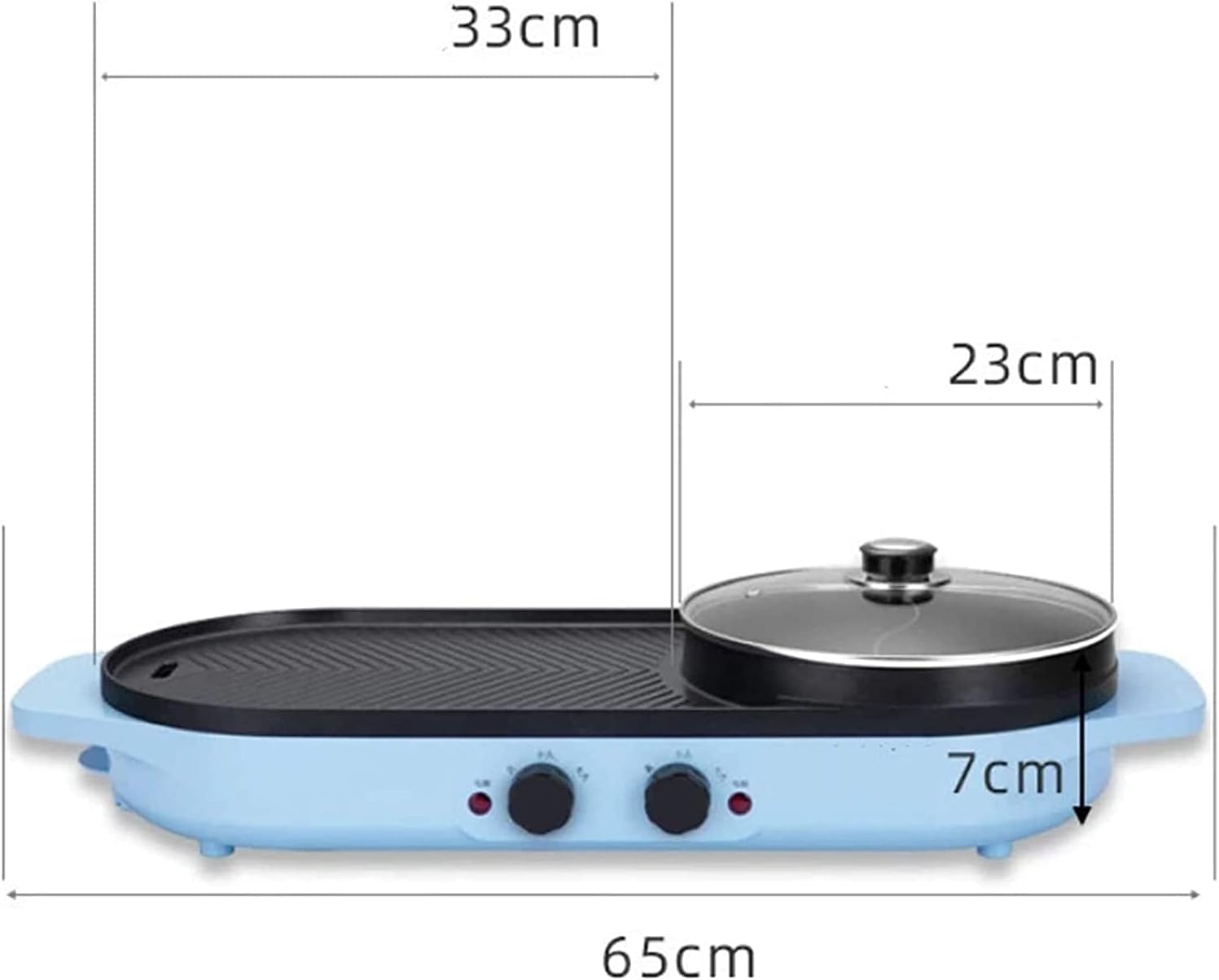 2 in 1 2000W Electric Hot Pot Oven Smokeless Barbecue Machine Home BBQ Grills Indoor Roast Meat Dish Plate Multi Cooker,Household Nonstick Electric Griddle
