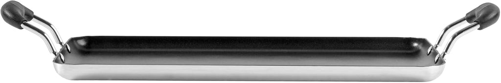 Restaurantware-Met Lux 16.5 x 10.5 Inch Double Burner Griddle, 1 No-Stick Flat Top Grill - Cool Touch Handles, Compatible With Gas And Electric, Aluminum Griddle Pan, Even-Heating, For Eggs
