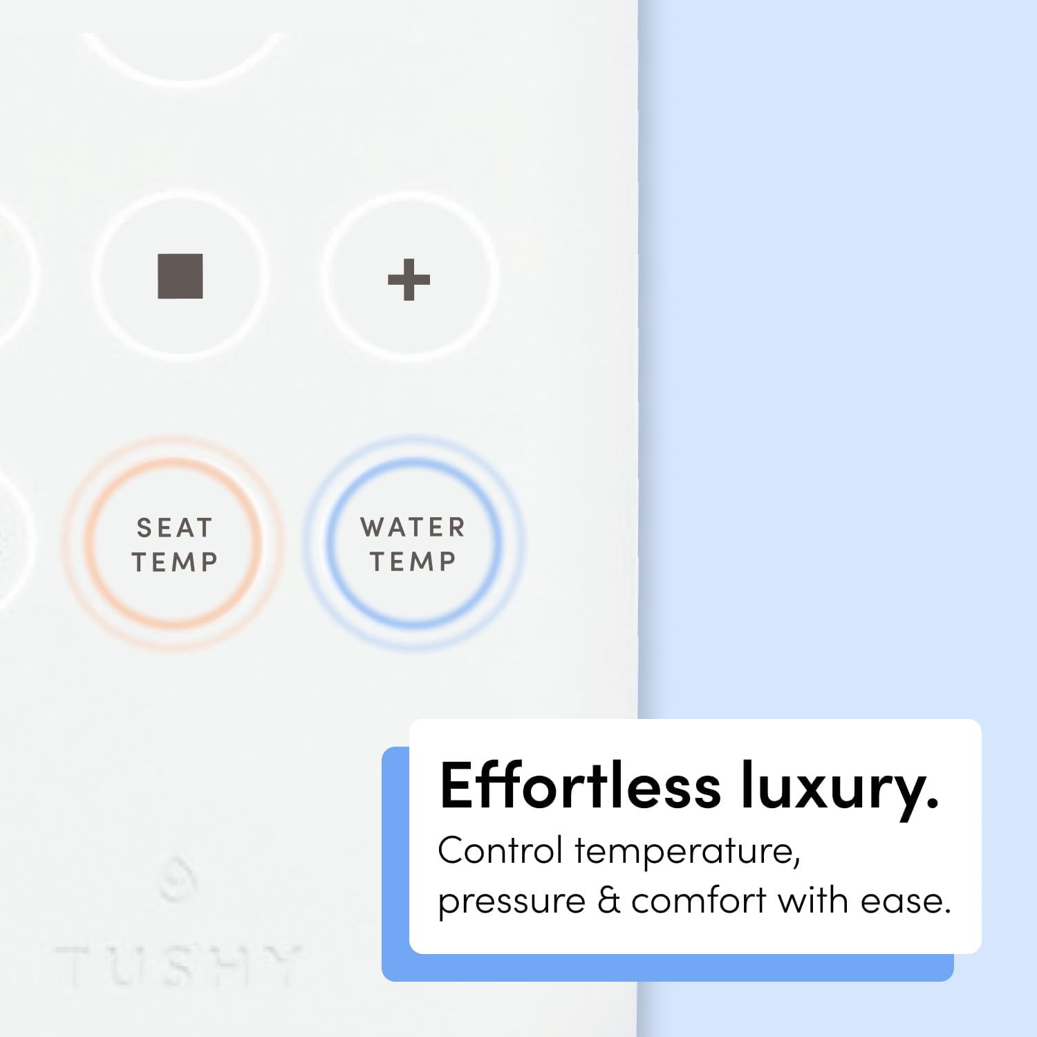 TUSHY Ace 2.0 Round Electric Bidet & Heated Seat. Luxury Clean. Seat Sensor & Soft Close Lid. Self-Cleaning Nozzle, Remote Control Water Temp, Pressure Control, and Air Drier