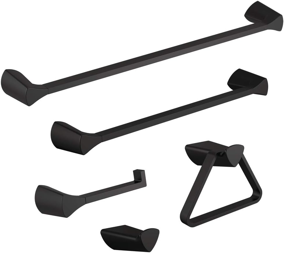 Delta 774240-BL Zura 24 inch Towel Bar, Matte Black, Bathroom Accessories