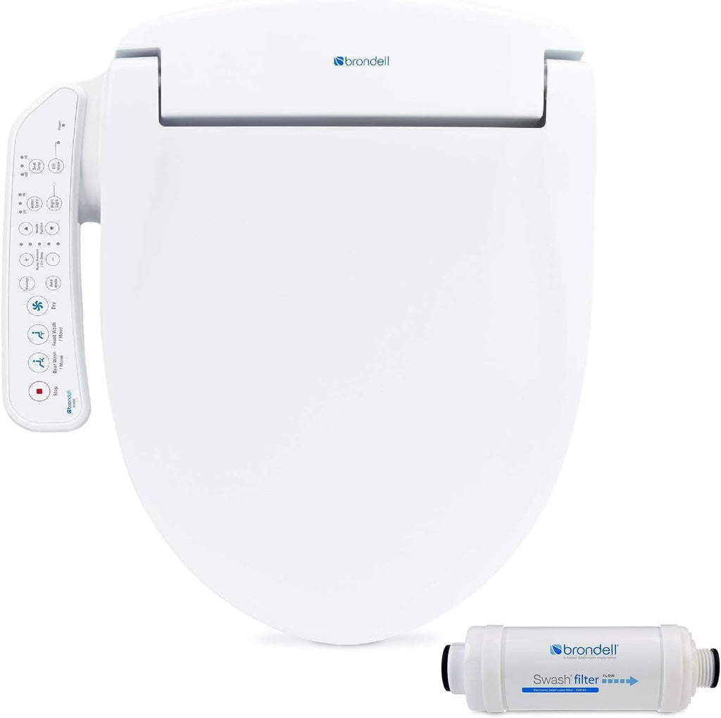 Brondell SE400-RW Swash Electric Bidet Seat for Round Toilets and Swash Filter Bundle