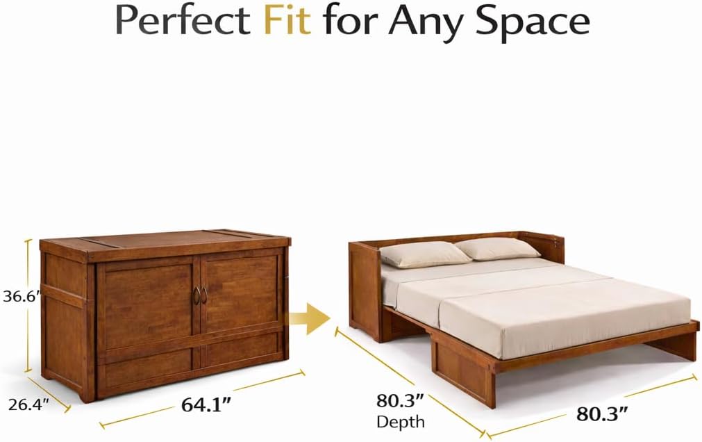 NIGHT & DAY Furniture Murphy Cube Cabinet Bed (Cherry)