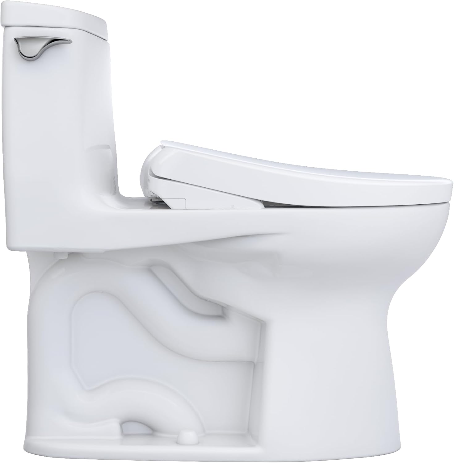 TOTO® WASHLET®+ UltraMax® II 1G® One-Piece Elongated 1.0 GPF Toilet with Auto Flush WASHLET®+ S7 Contemporary Bidet Seat, Cotton White - MW6044726CUFGA#01