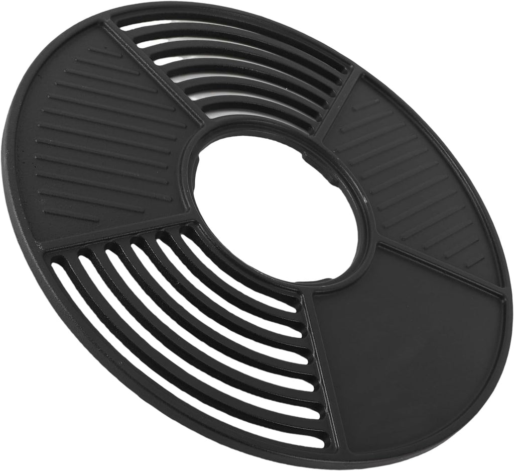 Grill Plate, 42cm Round Cast Iron Grill Pan with Enamel Non Stick Coating, for Indoor Outdoor Camping Picnics Charcoal Gas Stove
