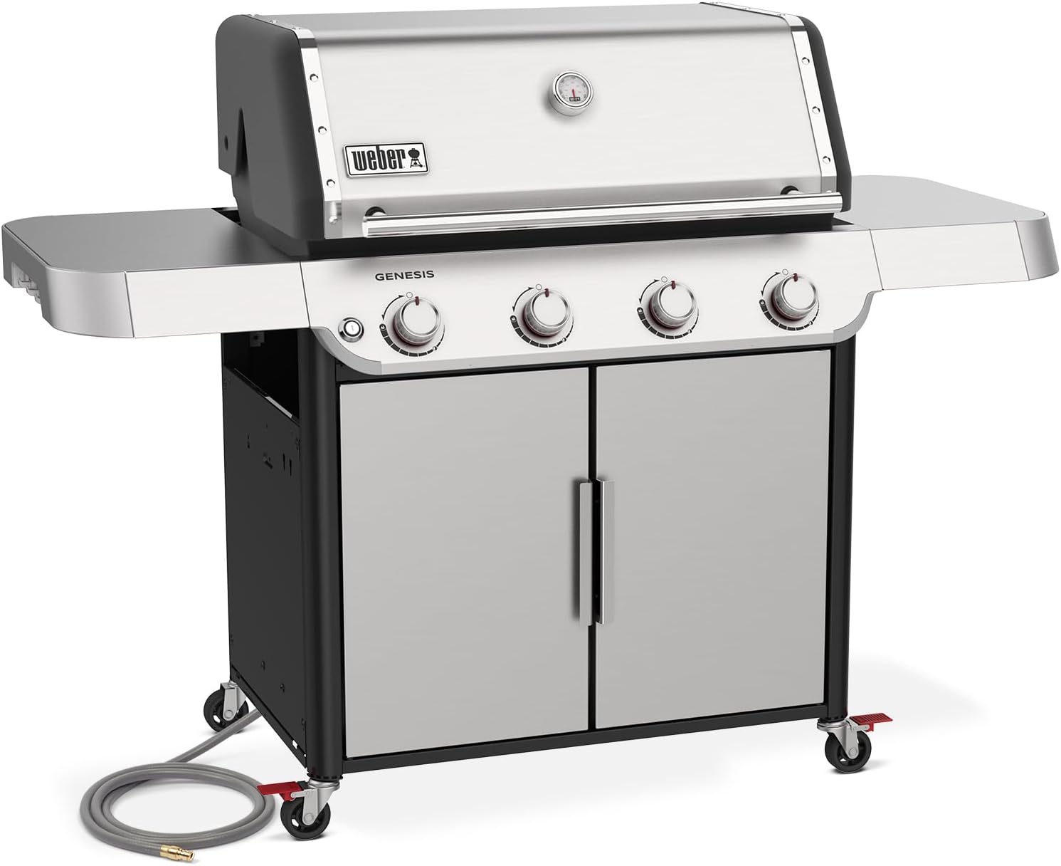 Weber Genesis S-415 Natural Gas Grill for Outdoor Cooking, Stainless Steel, 4 Burners – Stainless Steel Cooking Grates & PureBlu Burners