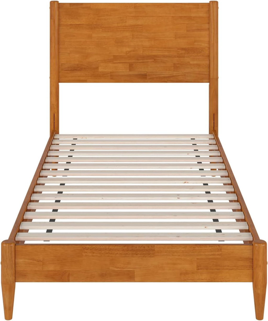 AFI, Pasadena Twin XL Solid Wood Low Profile Platform Bed, Light Toffee