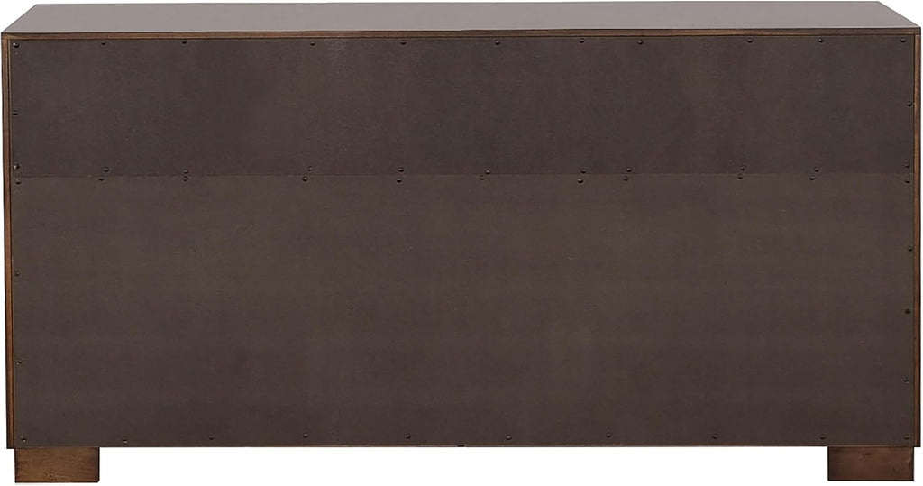 Coaster Home Furnishings Jessica Contemporary 4-Piece Bedroom Set Eastern King Size LED Panel Bed Frame 43-inch Headboard Cappuccino 200711KE-S4