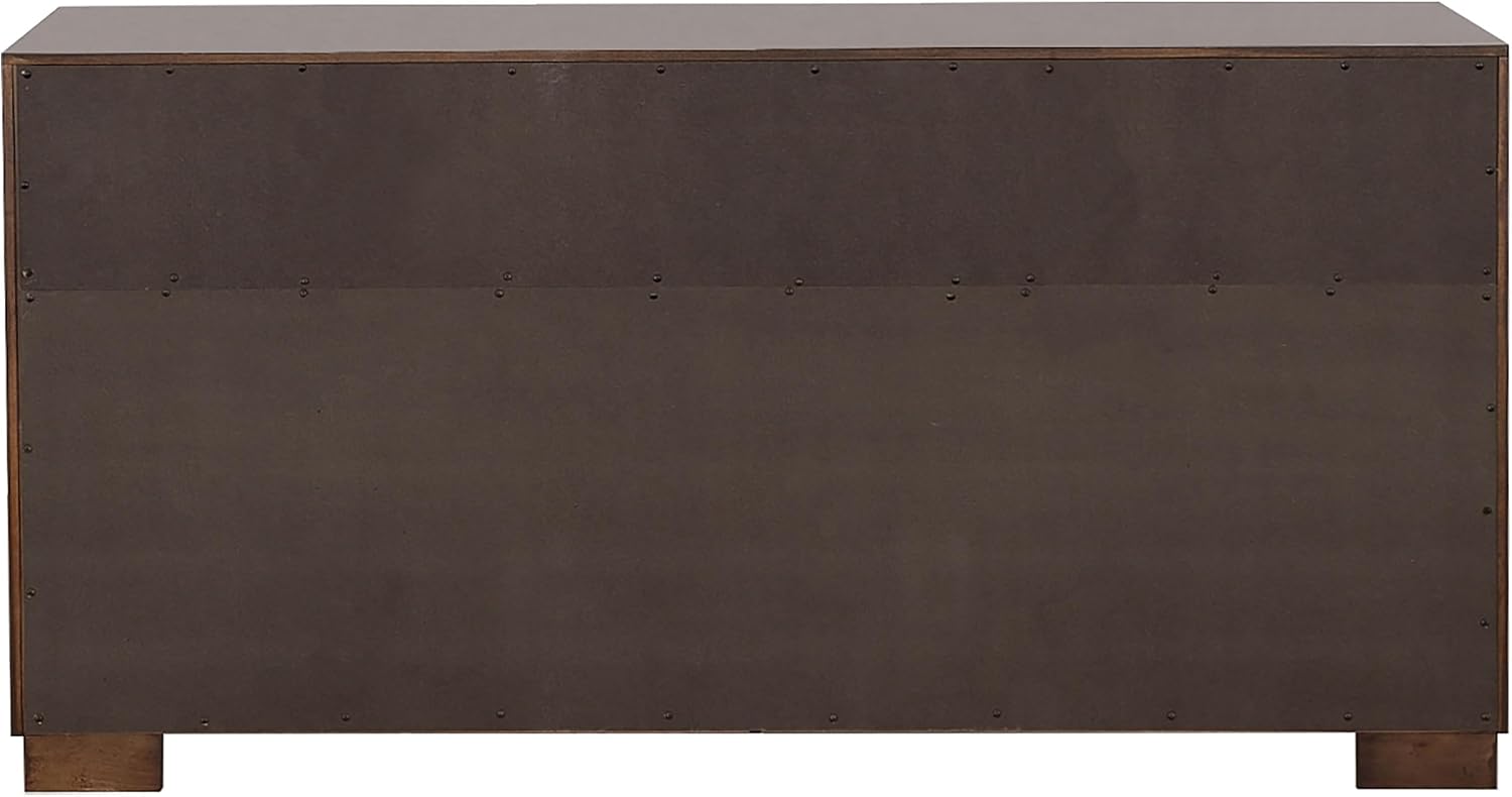 Coaster Home Furnishings Jessica Contemporary 4-Piece Bedroom Set Eastern King Size LED Panel Bed Frame 43-inch Headboard Cappuccino 200711KE-S4