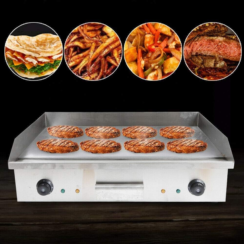 YIYIBYUS Commericial Grill Griddle Electric Dorayaki Teppanyaki Machine Nonstick Pancake Gong Burner Machine Stainless Steel Adjustable Temperture Control for Kitchen Restaurant Bar BBQ