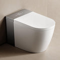 BONSAM Smart Toilet with Auto Open/Close Lid, Modern Toilet with Bidet Built In, Foam Shield, Auto Flush, Warm Water&Dryer, Self-Cleaning Heated Seat Toilet with Remote Control for Seniors & Families.