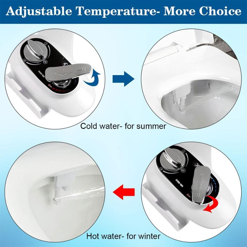 Toilet Seat Bidet Attachment Non-Electric Anal Cleaning Shower Washing Sprayer Horizontal