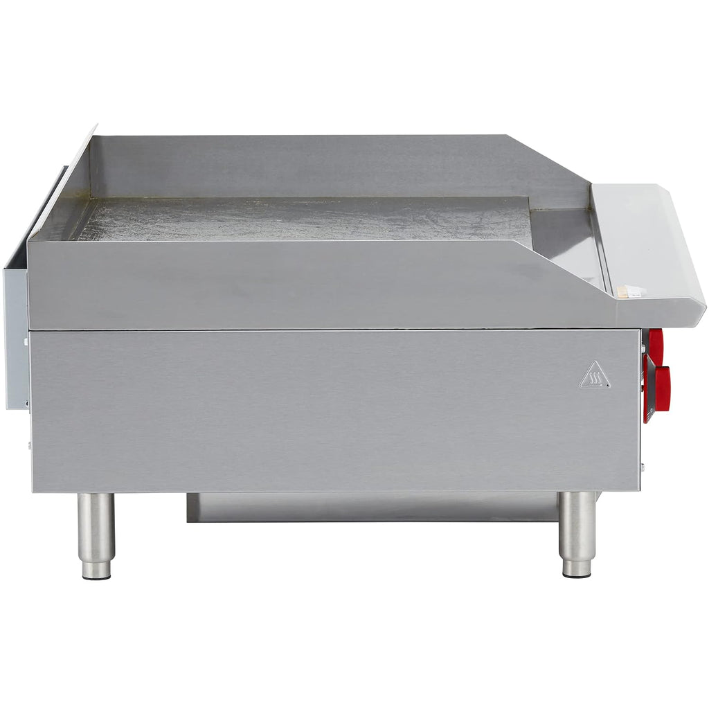 Iron Range IRTG-36 36' x 21' Countertop Commercial Gas Griddle, 3 Burners, 90,000 BTU, Thermostatic Control, Stainless Steel, ETL Listed, LPG Conversion Kit, Easy-to-Clean Grease Tray