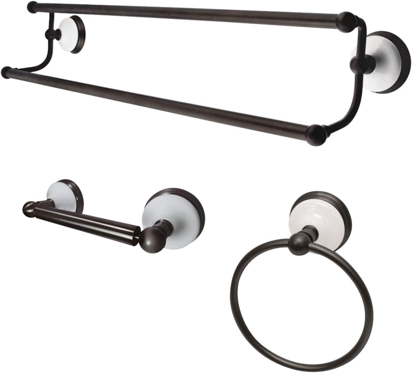 Kingston Brass BAK111348ORB Victorian 3-Piece Bathroom Hardware, Oil Rubbed Bronze