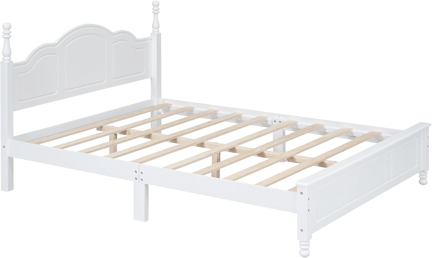 Harper & Bright Designs 3 Pieces Bedroom Sets Queen Size Platform Bed with Headboard and Two Nightstand, Solid Wood Bedroom Furniture Sets for Boys Girls Kids Teens Adults - White