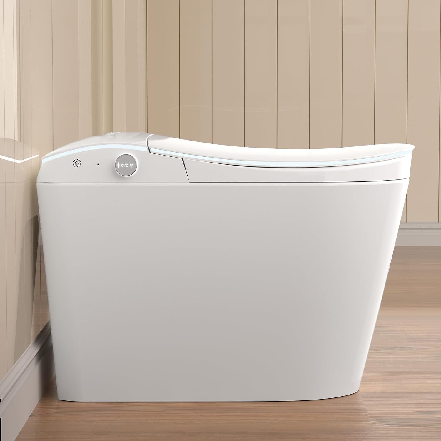 SouNor Smart Toilet with Bidet,Front Nozzle For Lady, Adjusted Heated Seat, Warm Water and Dry,Auto Open/Flush,White (White)