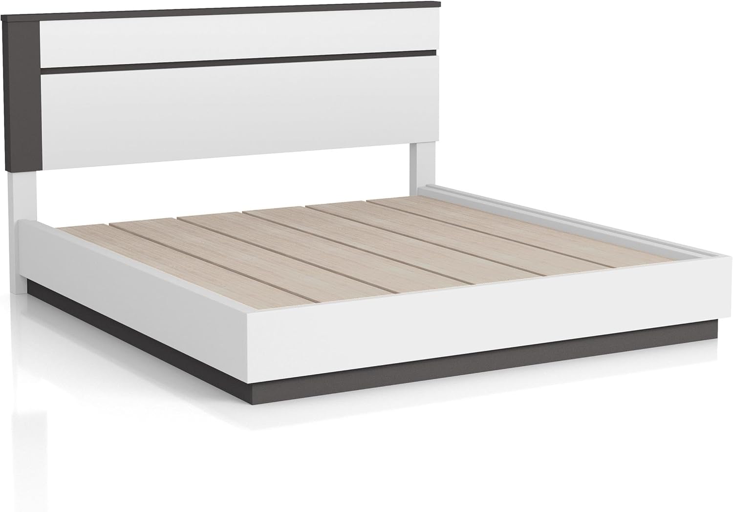 Furniture of America FOA Misti 3-Piece White Wood Bedroom Set - Cal King + 2 Nightstands