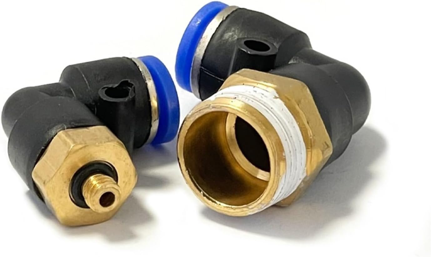 PL Elbow 4-M5 6-M5 Straight Air Connector Pneumatic Quick Fittings 1/8 1/4 3/8 1/2 Male Thread Push in 100Pcs(PL10-04)