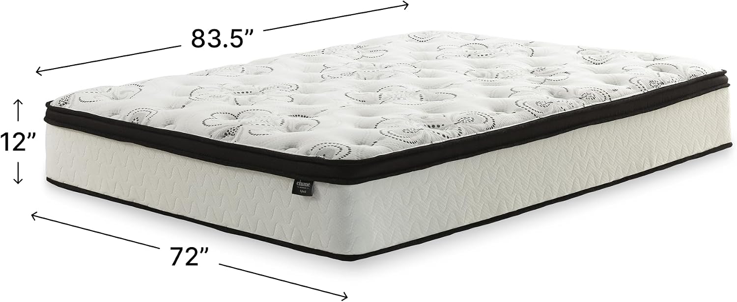 Signature Design by Ashley Chime Hybrid California King 12' Mattress with Gel Memory Foam, Medium Firm, Pressure Relief, Fiberglass Free Mattress in a Box