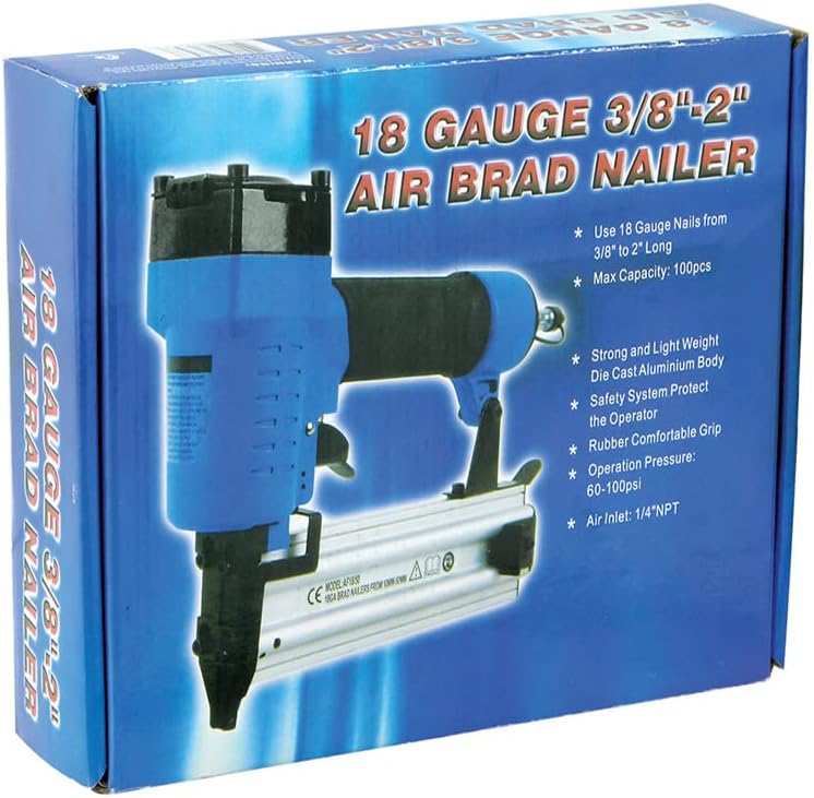F50 18 Gauge 3/8'-2' Air Brad Nailer Pneumatic Nail Gun Woodworking Tool Air Stapler 4-8BAR
