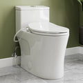 HOROW T0338W One Piece Toilet with Non-Electric Bidet Toilet Seat, Elongated ADA Chair Height Toilets with Adjustable Nozzles Seat, Powerful Dual Flush & Soft Closing Seat Include, White