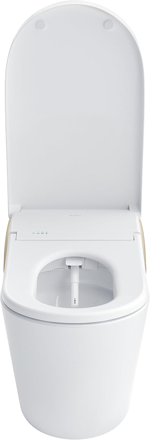 TOTO® Neorest® LS Dual Flush 1.0 or 0.8 GF Integrated Bidet Toilet, Cotton White with Nickel Trim - MS8732CUMFG#01N